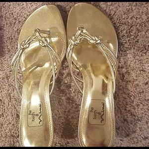 Gold kitten heel